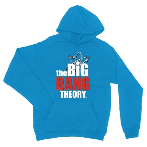 Zafírkék Agymenők unisex kapucnis pulóver - The Big Bang Theory Logo