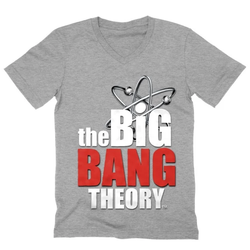 Sportszürke Agymenők férfi V-nyakú póló - The Big Bang Theory Logo