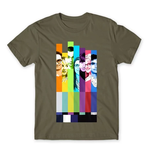 Cink Agymenők férfi rövid ujjú póló - The Big Bang Theory Colors