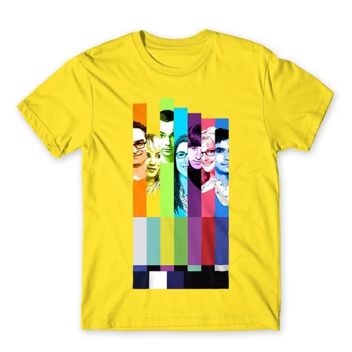 Citromsárga Agymenők férfi rövid ujjú póló - The Big Bang Theory Colors