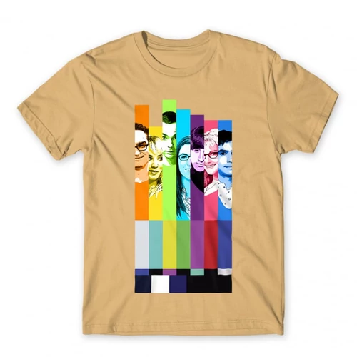 Homok Agymenők férfi rövid ujjú póló - The Big Bang Theory Colors