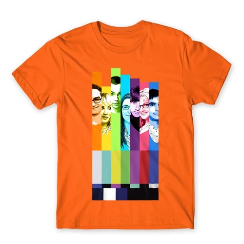 Narancs Agymenők férfi rövid ujjú póló - The Big Bang Theory Colors