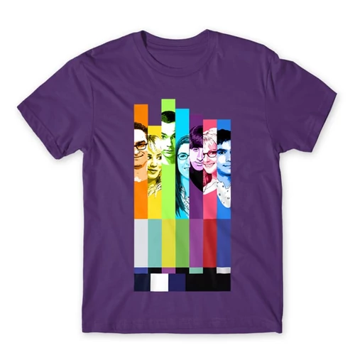 Sötétlila Agymenők férfi rövid ujjú póló - The Big Bang Theory Colors
