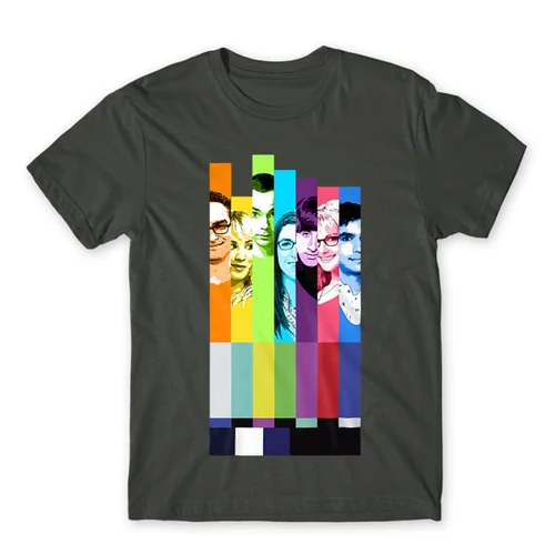 Sötétszürke Agymenők férfi rövid ujjú póló - The Big Bang Theory Colors