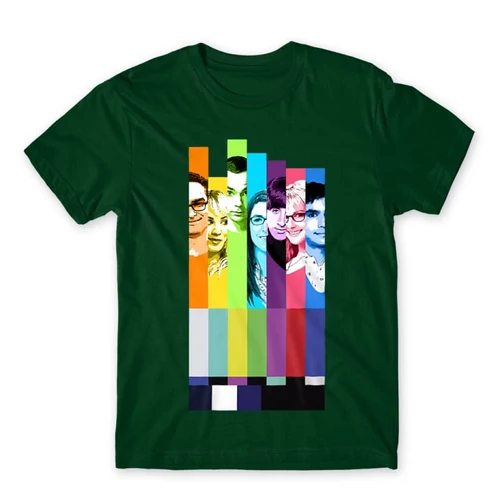 Sötétzöld Agymenők férfi rövid ujjú póló - The Big Bang Theory Colors