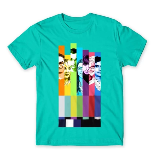 Türkiz Agymenők férfi rövid ujjú póló - The Big Bang Theory Colors