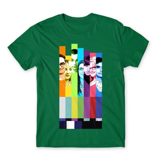 Zöld Agymenők férfi rövid ujjú póló - The Big Bang Theory Colors