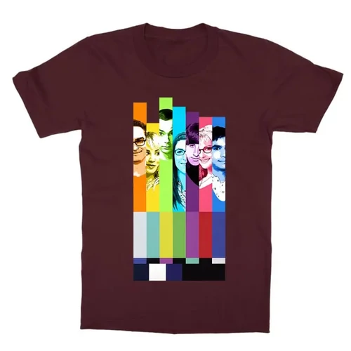 Bordó Agymenők gyerek rövid ujjú póló - The Big Bang Theory Colors