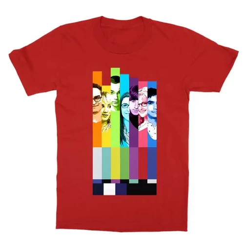 Piros Agymenők gyerek rövid ujjú póló - The Big Bang Theory Colors