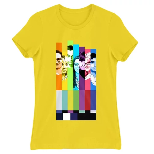 Citromsárga Agymenők női rövid ujjú póló - The Big Bang Theory Colors
