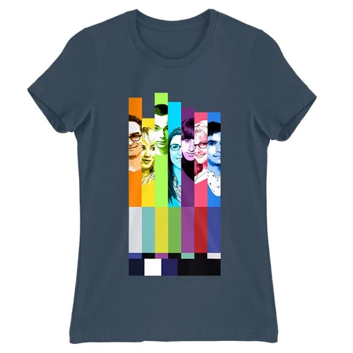 Denim Agymenők női rövid ujjú póló - The Big Bang Theory Colors