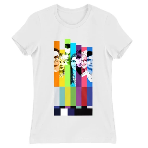 Fehér Agymenők női rövid ujjú póló - The Big Bang Theory Colors