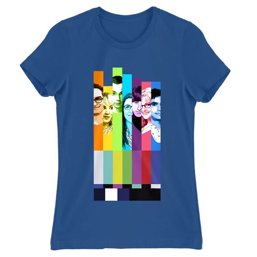 Királykék Agymenők női rövid ujjú póló - The Big Bang Theory Colors