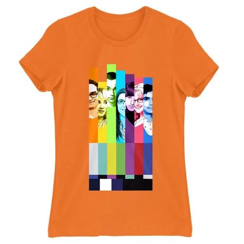 Narancs Agymenők női rövid ujjú póló - The Big Bang Theory Colors
