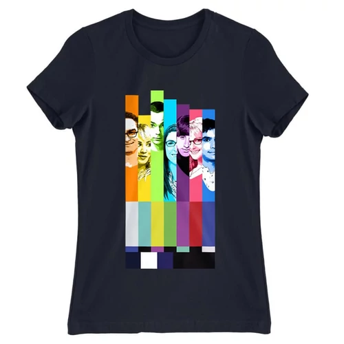 Sötétkék Agymenők női rövid ujjú póló - The Big Bang Theory Colors