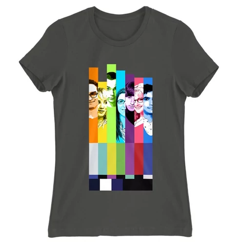 Sötétszürke Agymenők női rövid ujjú póló - The Big Bang Theory Colors
