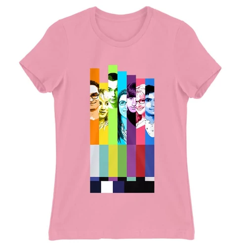 Világos rózsaszín Agymenők női rövid ujjú póló - The Big Bang Theory Colors
