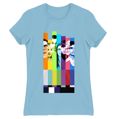 Világoskék Agymenők női rövid ujjú póló - The Big Bang Theory Colors