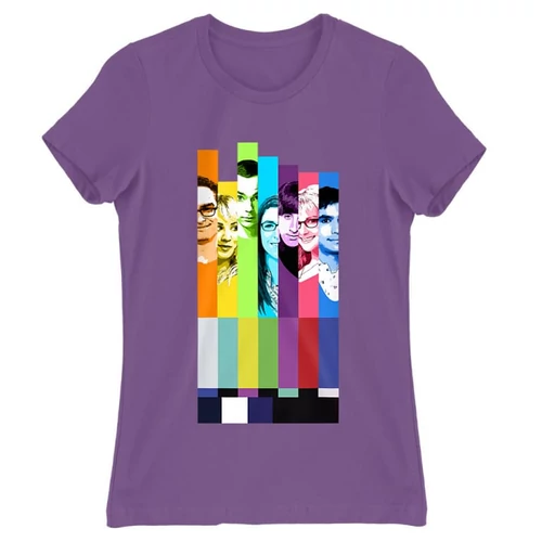 Világoslila Agymenők női rövid ujjú póló - The Big Bang Theory Colors