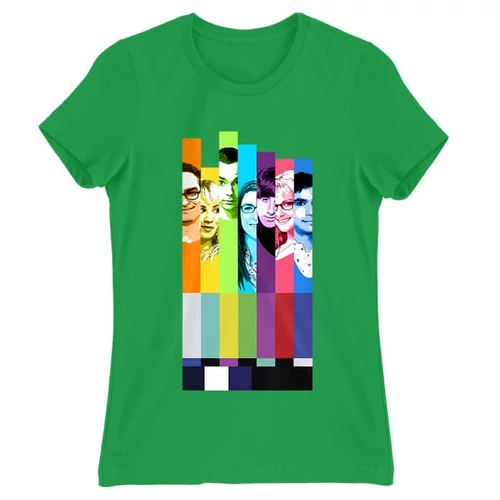 Zöld Agymenők női rövid ujjú póló - The Big Bang Theory Colors