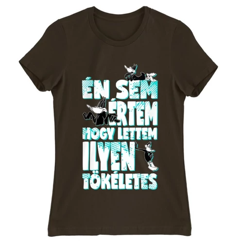 Barna Bolondos dallamok női rövid ujjú póló - Dodó Kacsa tökéletes
