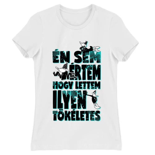 Fehér Bolondos dallamok női rövid ujjú póló - Dodó Kacsa tökéletes