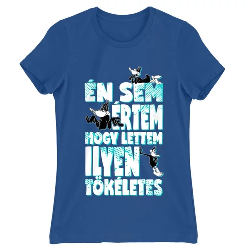 Királykék Bolondos dallamok női rövid ujjú póló - Dodó Kacsa tökéletes