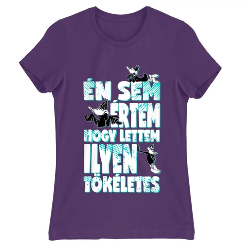Sötétlila Bolondos dallamok női rövid ujjú póló - Dodó Kacsa tökéletes