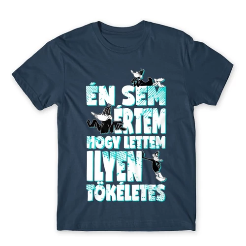 Denim Bolondos dallamok férfi rövid ujjú póló - Dodó Kacsa tökéletes