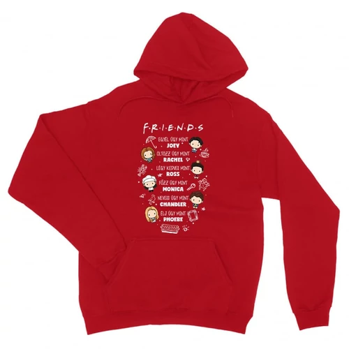 Piros Jóbarátok unisex kapucnis pulóver - Úgy mint