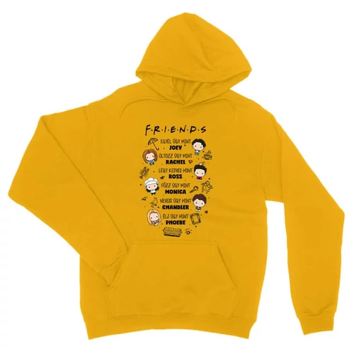 Sárga Jóbarátok unisex kapucnis pulóver - Úgy mint