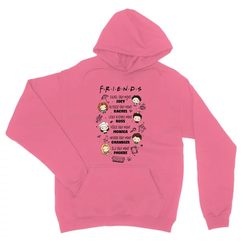 Világos rózsaszín Jóbarátok unisex kapucnis pulóver - Úgy mint