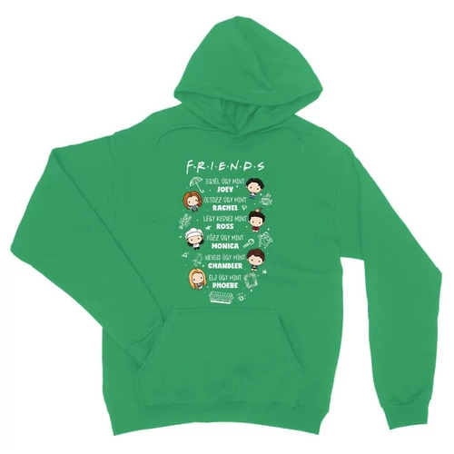 Zöld Jóbarátok unisex kapucnis pulóver - Úgy mint