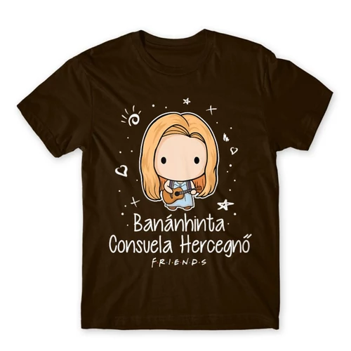 Barna Jóbarátok férfi rövid ujjú póló - Banánhinta - Pheobe