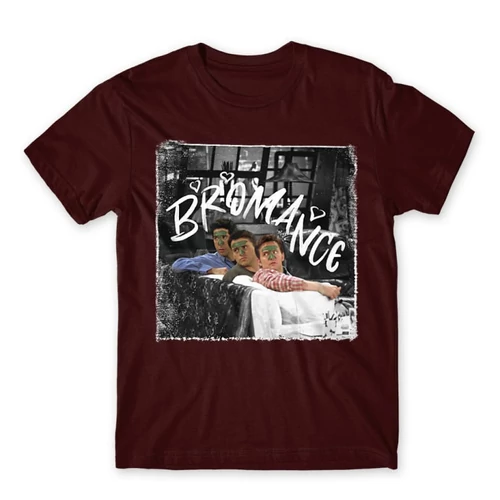 Bordó Jóbarátok férfi rövid ujjú póló - Bromance