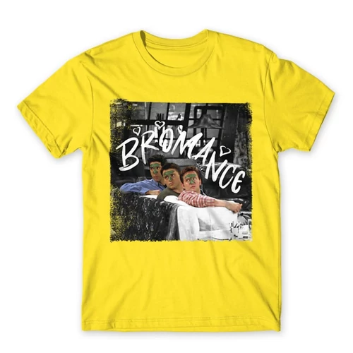 Citromsárga Jóbarátok férfi rövid ujjú póló - Bromance