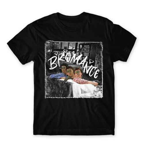 Fekete Jóbarátok férfi rövid ujjú póló - Bromance