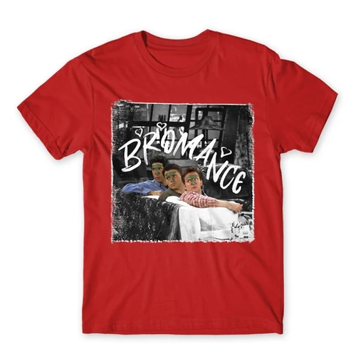 Piros Jóbarátok férfi rövid ujjú póló - Bromance