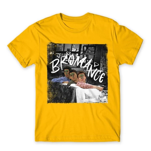 Sárga  Jóbarátok férfi rövid ujjú póló - Bromance