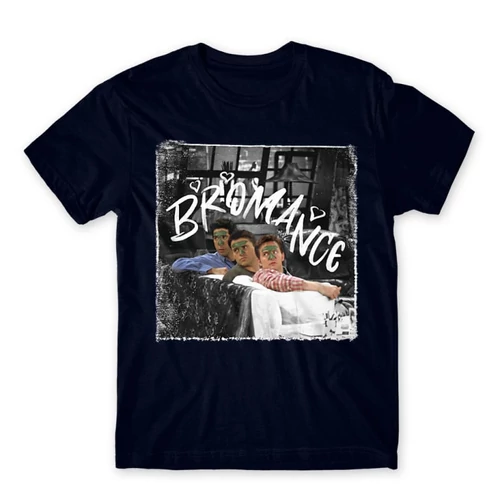 Sötétkék Jóbarátok férfi rövid ujjú póló - Bromance
