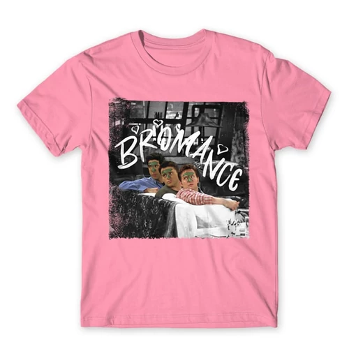 Világos rózsaszín Jóbarátok férfi rövid ujjú póló - Bromance