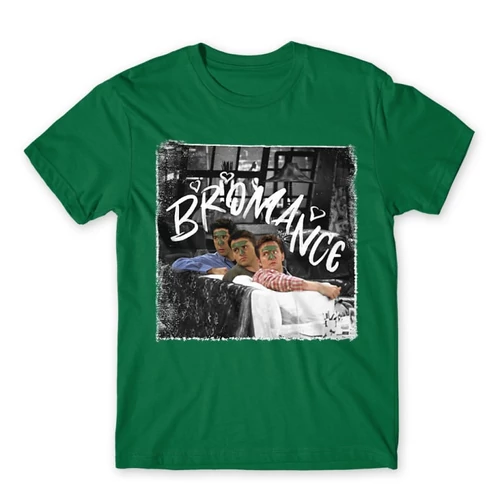 Zöld Jóbarátok férfi rövid ujjú póló - Bromance
