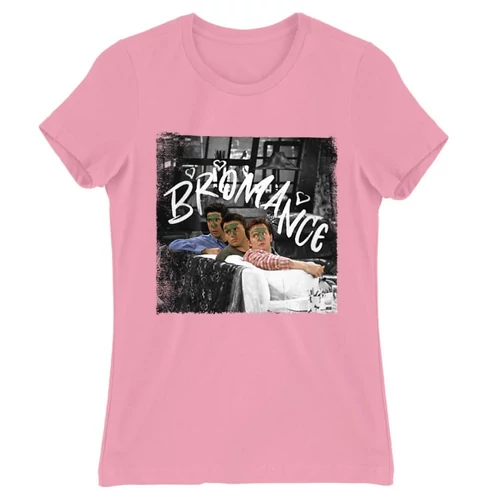 Világos rózsaszín Jóbarátok női rövid ujjú póló - Bromance