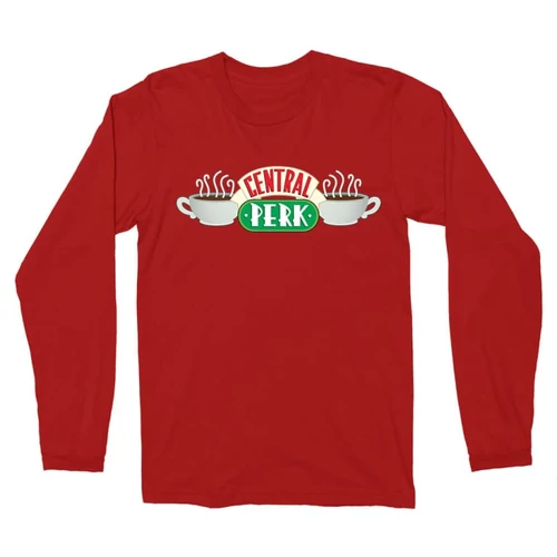 Piros Jóbarátok férfi hosszú ujjú póló - Central Perk Logo