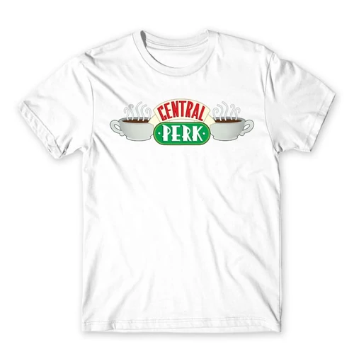 Fehér Jóbarátok férfi rövid ujjú póló - Central Perk Logo