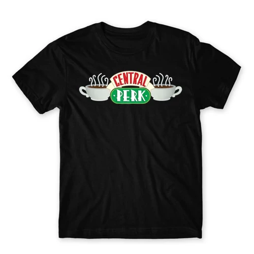 Fekete Jóbarátok férfi rövid ujjú póló - Central Perk Logo