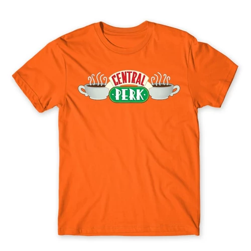 Narancs Jóbarátok férfi rövid ujjú póló - Central Perk Logo
