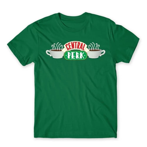 Zöld Jóbarátok férfi rövid ujjú póló - Central Perk Logo