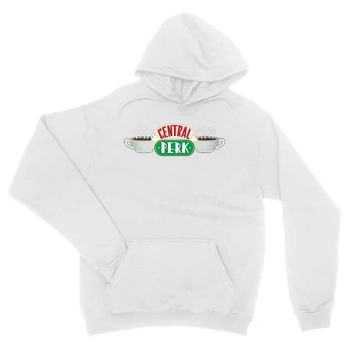 Fehér Jóbarátok unisex kapucnis pulóver - Central Perk Logo