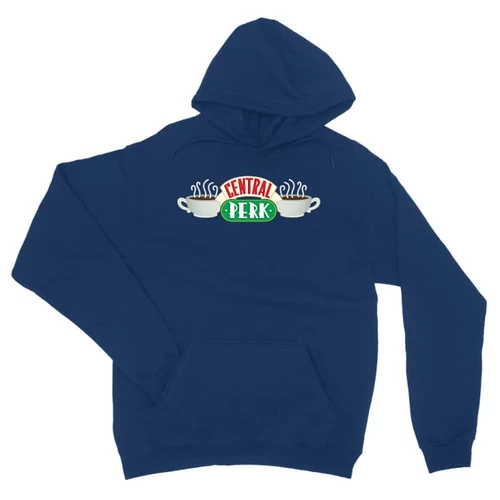 Királykék Jóbarátok unisex kapucnis pulóver - Central Perk Logo
